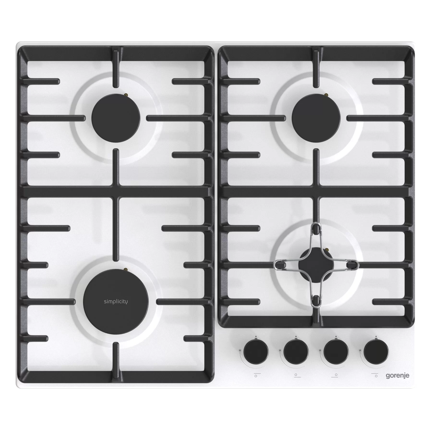 Поверхность газовая Gorenje G641SYW (Simplicity 2.1 / белый / эмаль / чугун / XtraSurface)-0