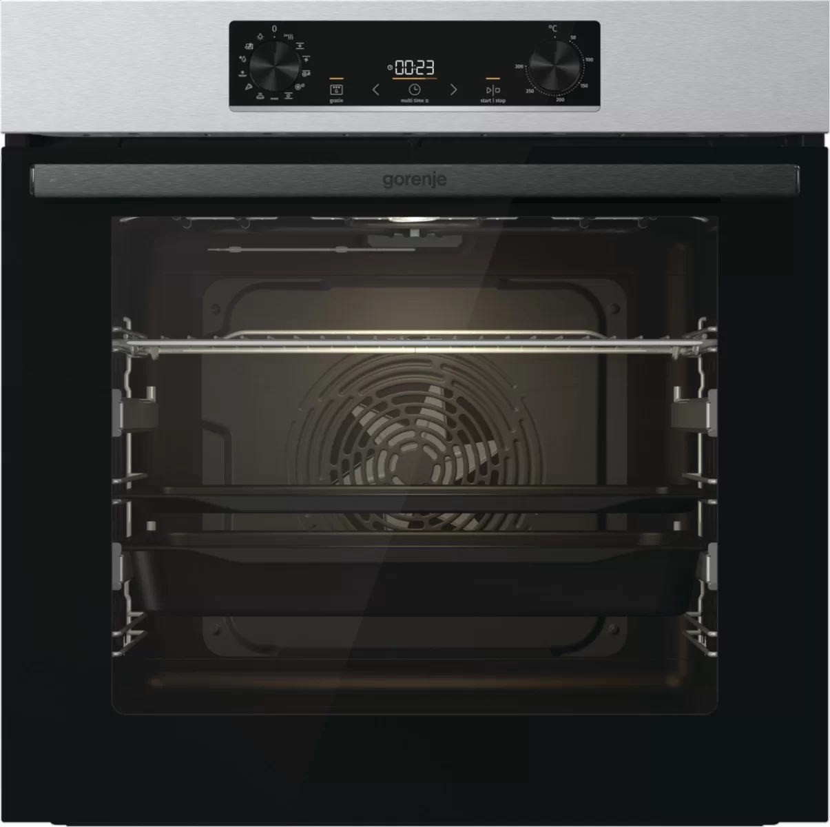 Духовой шкаф Gorenje BOSB6737E09X (Essential / Нерж. / SilverMatte / IconLED / AirFry / GentleBake / AquaClean / CompactDoor / телескоп)-0