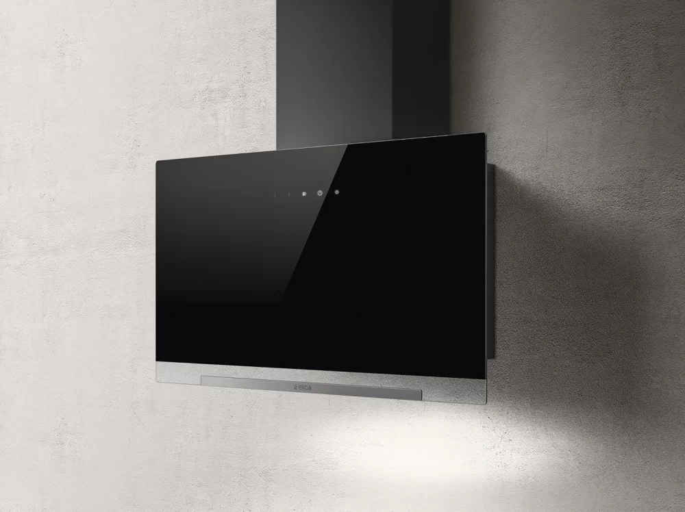 Вытяжка наклонная Elica Aplomb BL/A/60 (1200 м³/ч / 233 Вт / LED освещение 1x3 Вт / ширина - 59.8 см / чёрное стекло)-0