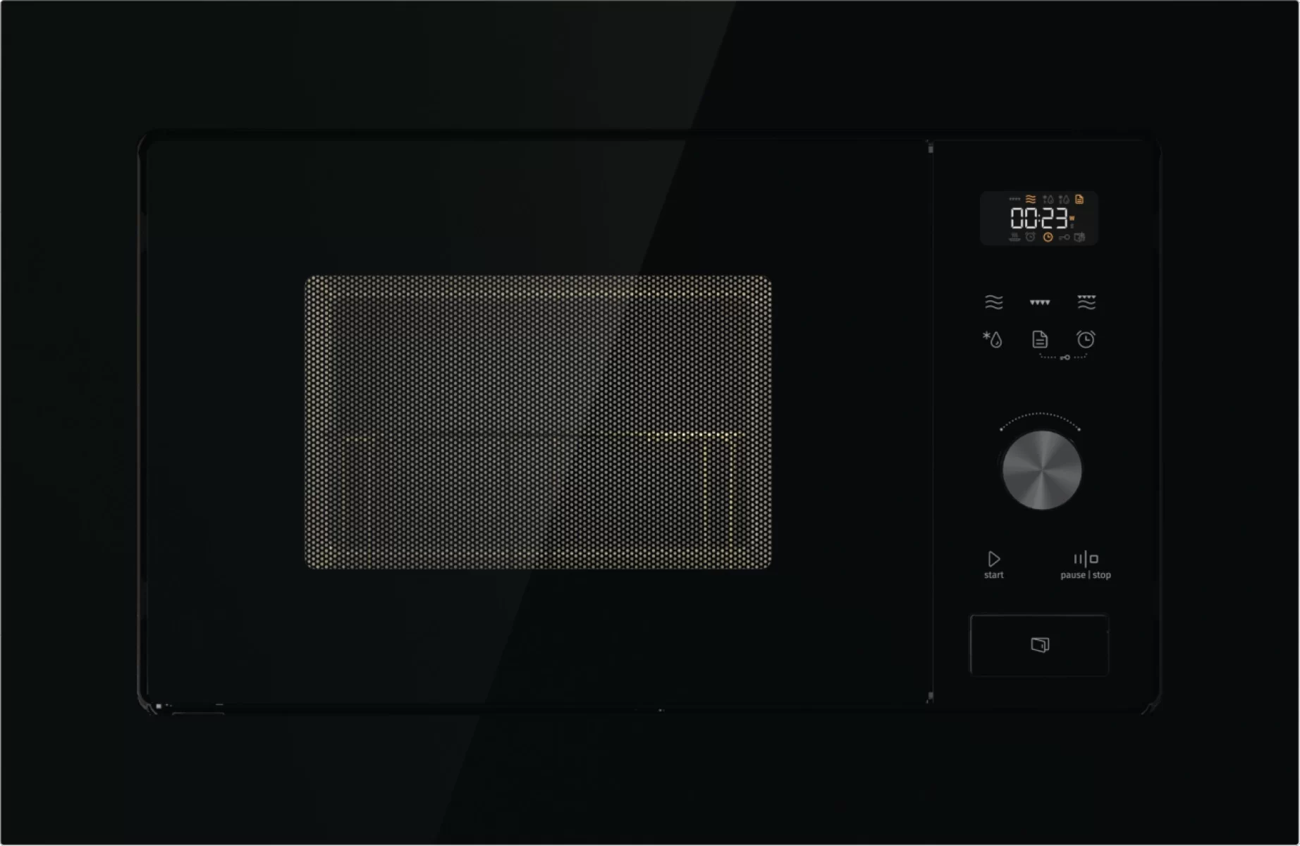 Микроволновая печь встраиваемая Gorenje BM201AG1BG (Advanced / Чёрная / 20 литров / ширина - 59,5 см / 800 Вт / Гриль 1000 Вт / AquaClean)-0