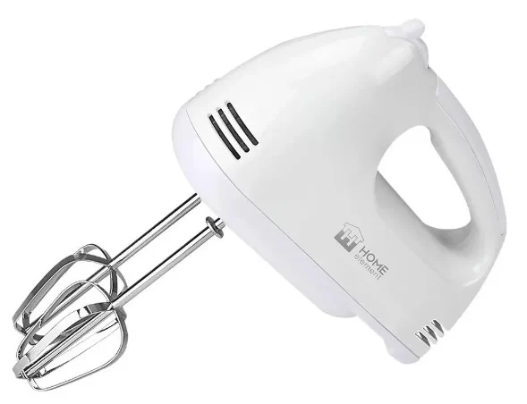 Миксер Home Element HE-KP801 (400 Вт / ручной / скоростей 7 / корпус пластик / насадок 2 / белый)-0