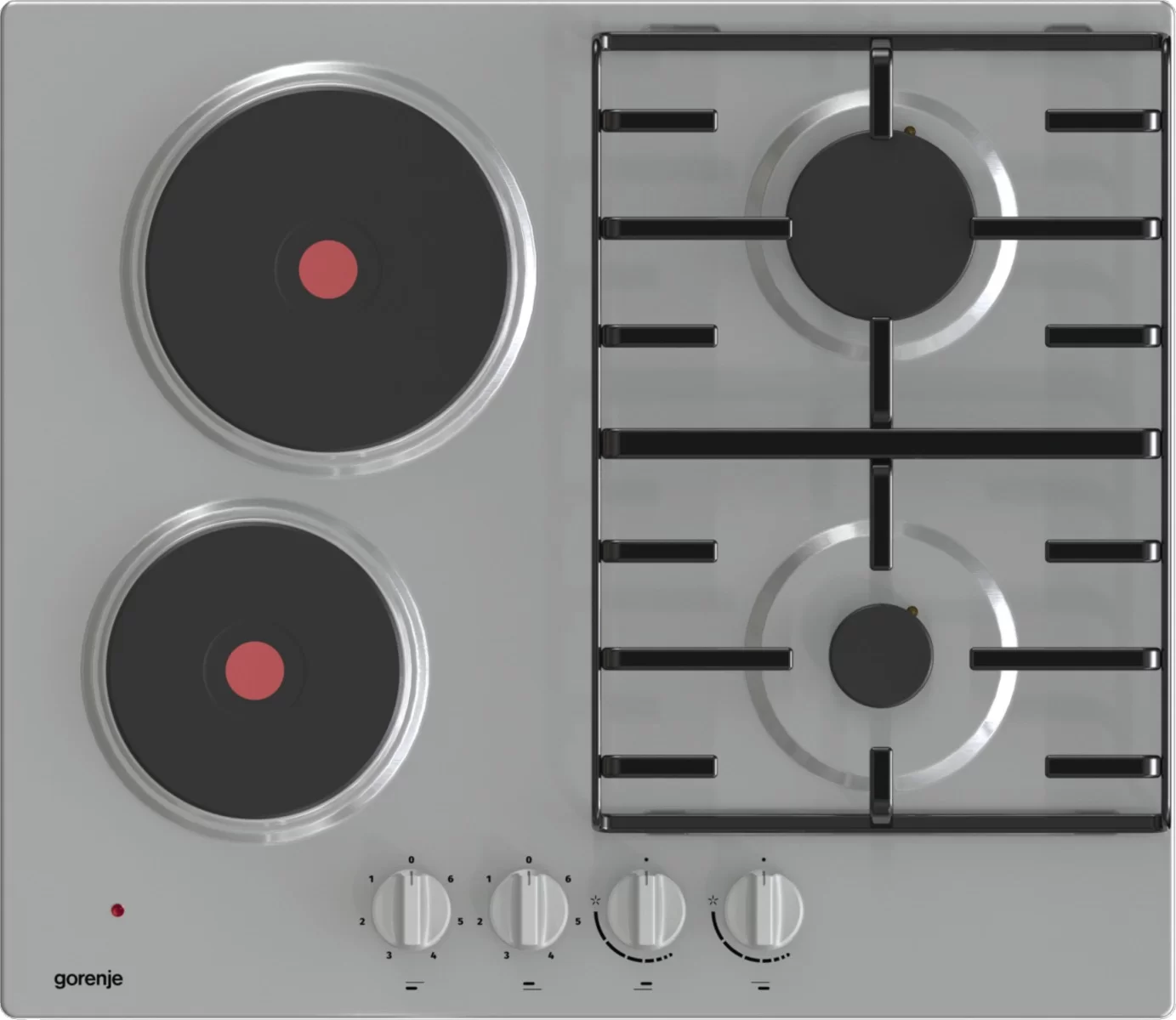 Поверхность комбинированная Gorenje GE690X (Essential / нерж. сталь / эмалированная решетка / 3.5 кВт)-0