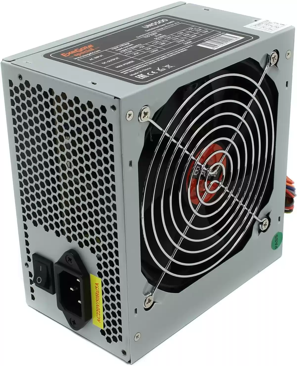 Блок питания ExeGate 600W UN600 ATX (без сетевого шнура в комплекте), 12cm fan, 24p, 4p, PCIe, 3SATA, 2IDE, FDD EX244556RUS-0
