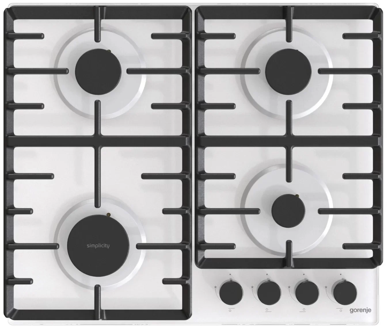 Поверхность газовая Gorenje GT642SYW (Simplicity 2.1 / белый / закаленное стекло / чугун)-0