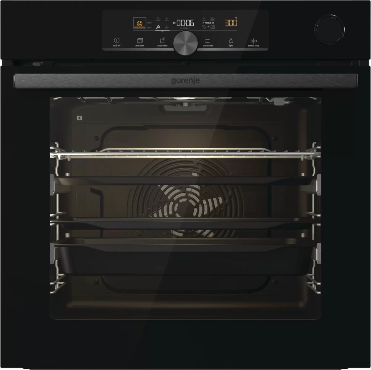 Духовой шкаф с добавлением пара Gorenje BPSA6747A08BG (Advanced/Чёрный/SilverMatte/IconLED+/AirFry+/AquaClean/WarmPlate/пиролиз/телескоп)-0