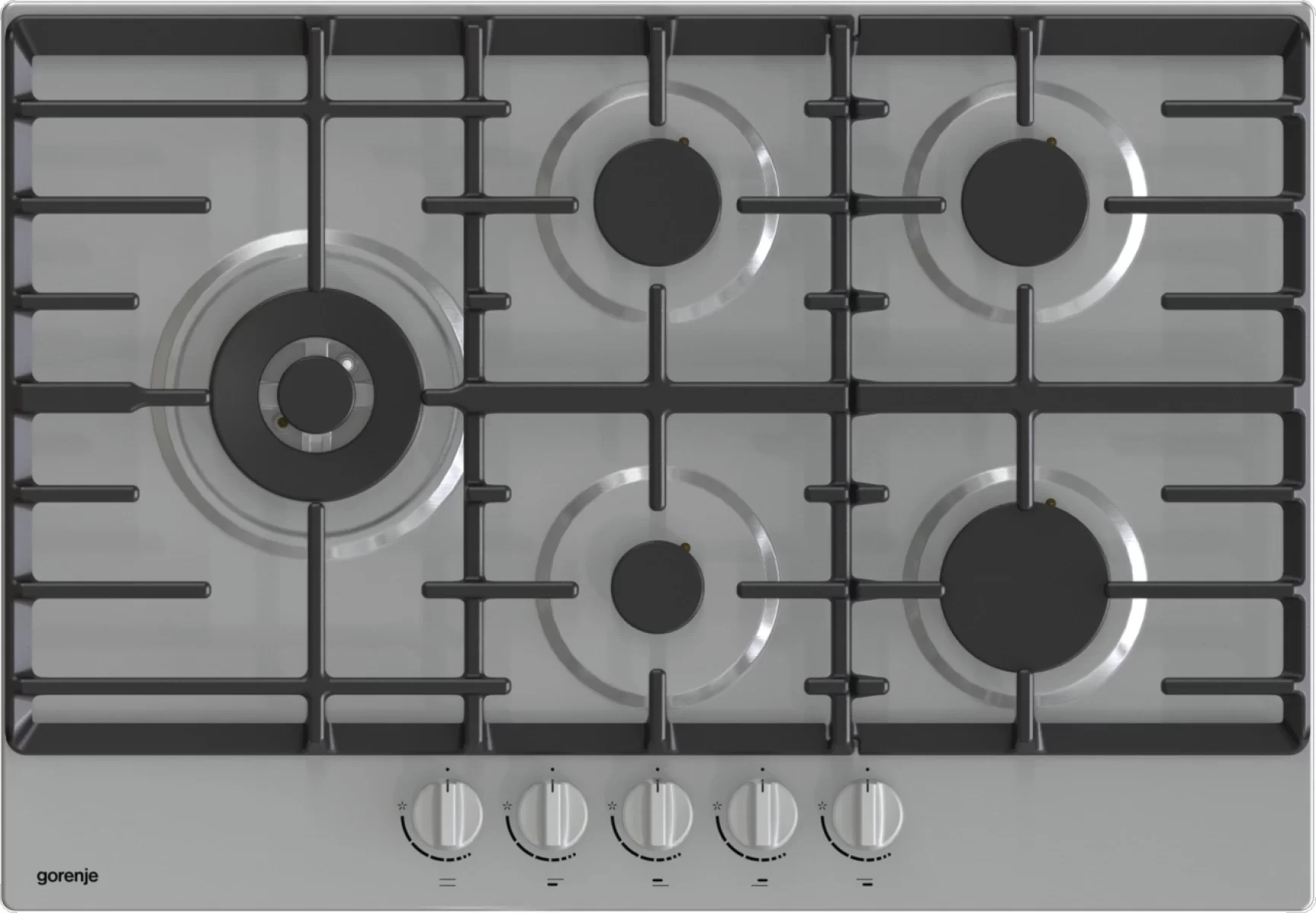 Поверхность газовая Gorenje GW751X (Essential / Нерж. / Чугун / BigSurface / WOK / 5 комфорок)-0