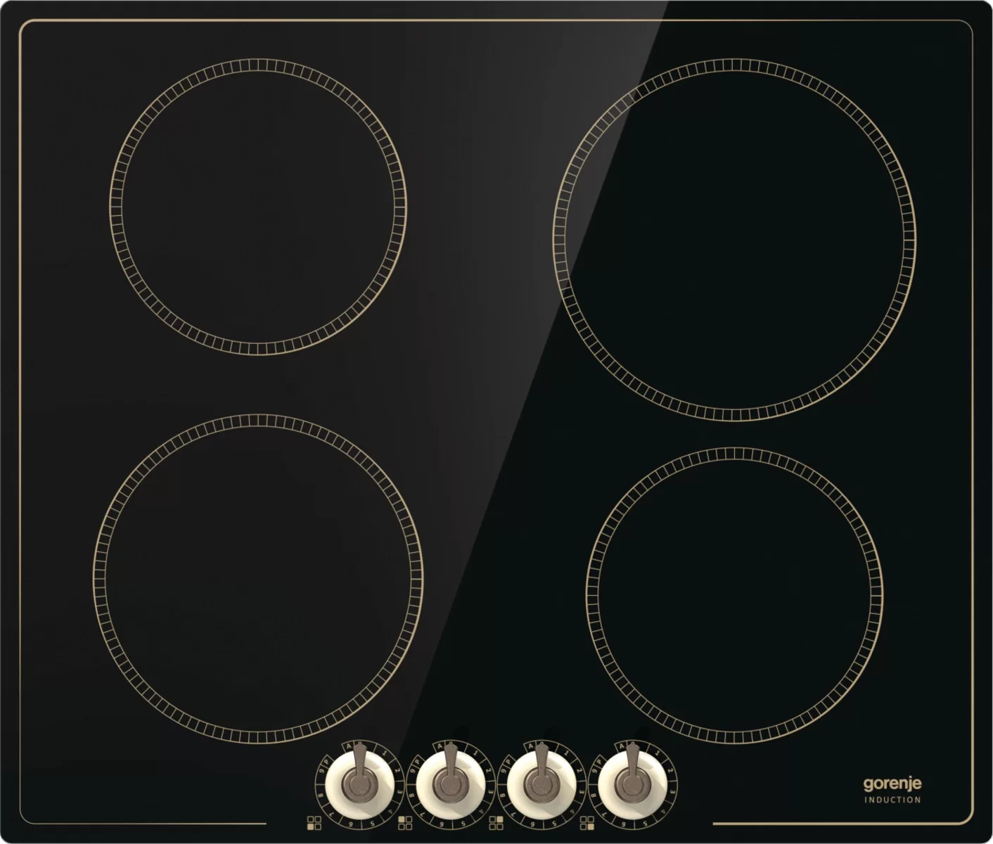 Поверхность индукционная Gorenje IK640CLI (Classico / Чёрно-бежевый / стеклокерамика / AllBoost / PowerBoost)-0