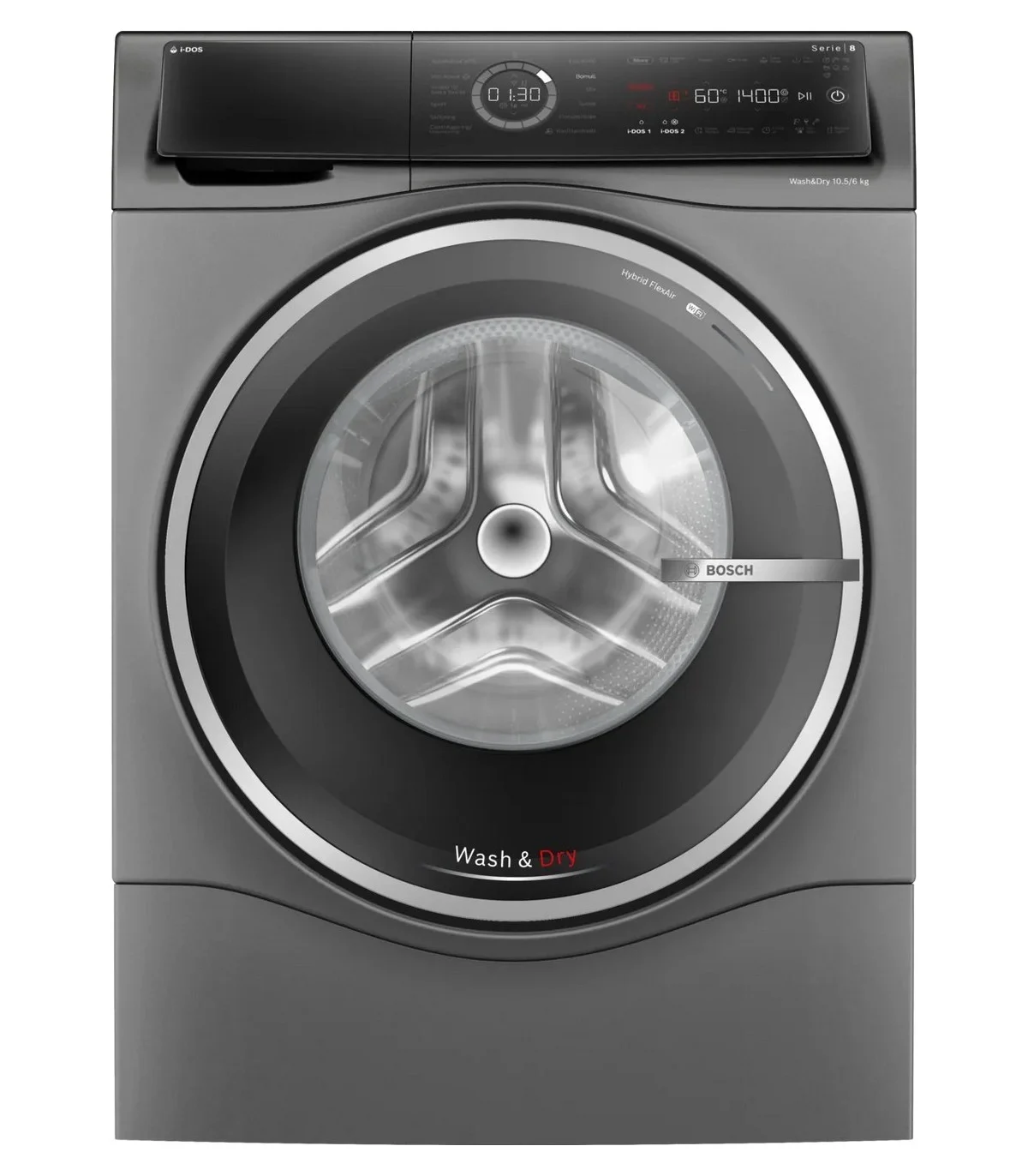 Стирально-сушильная машина Bosch WNC254ARSN (Serie8 / 61,6-65,4см /10.5/6кг /1400об / i-DOS / EcoSilence Drive / Home Connect / A++ /Чёрная)-0