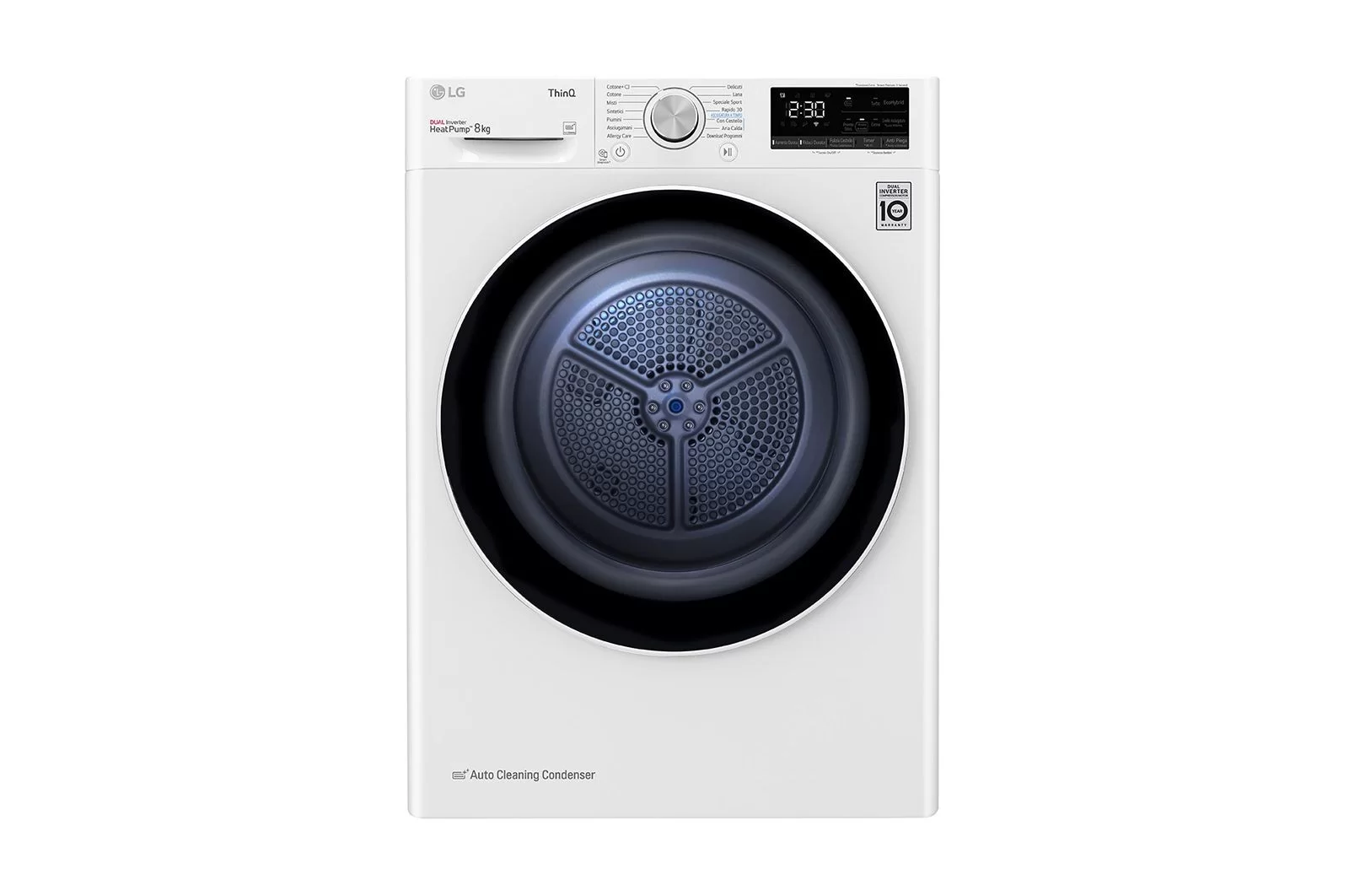 Сушильная машина с тепловым насосом LG RH80V3AV6N (69см / 8кг / Конденсационная / Allergy Care / Eco Hybrid™ / DUAL Inverter Heat Pump™/ThinQ™/Wi-Fi)-0