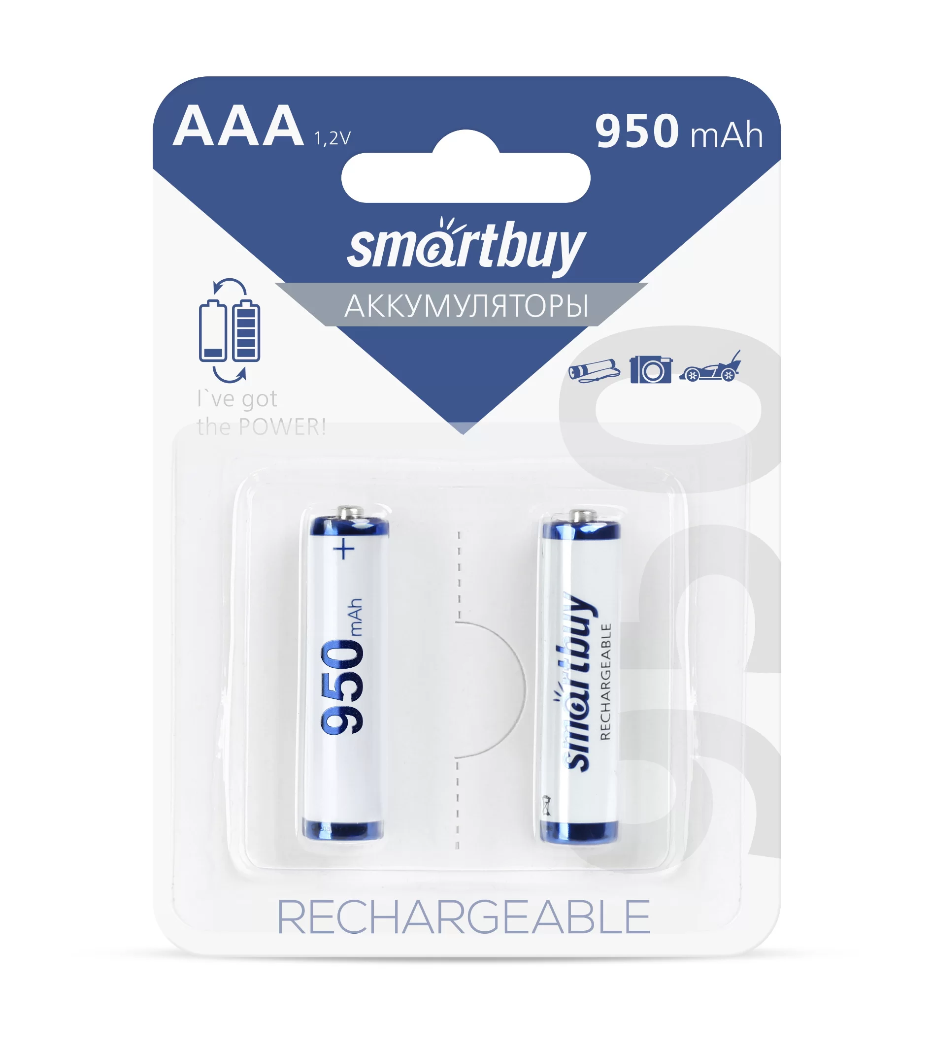 Аккумулятор BL2 R3  950mAh Smartbuy BL-2 (аккум-р 1.2В) SBBR-3A02BL950-0