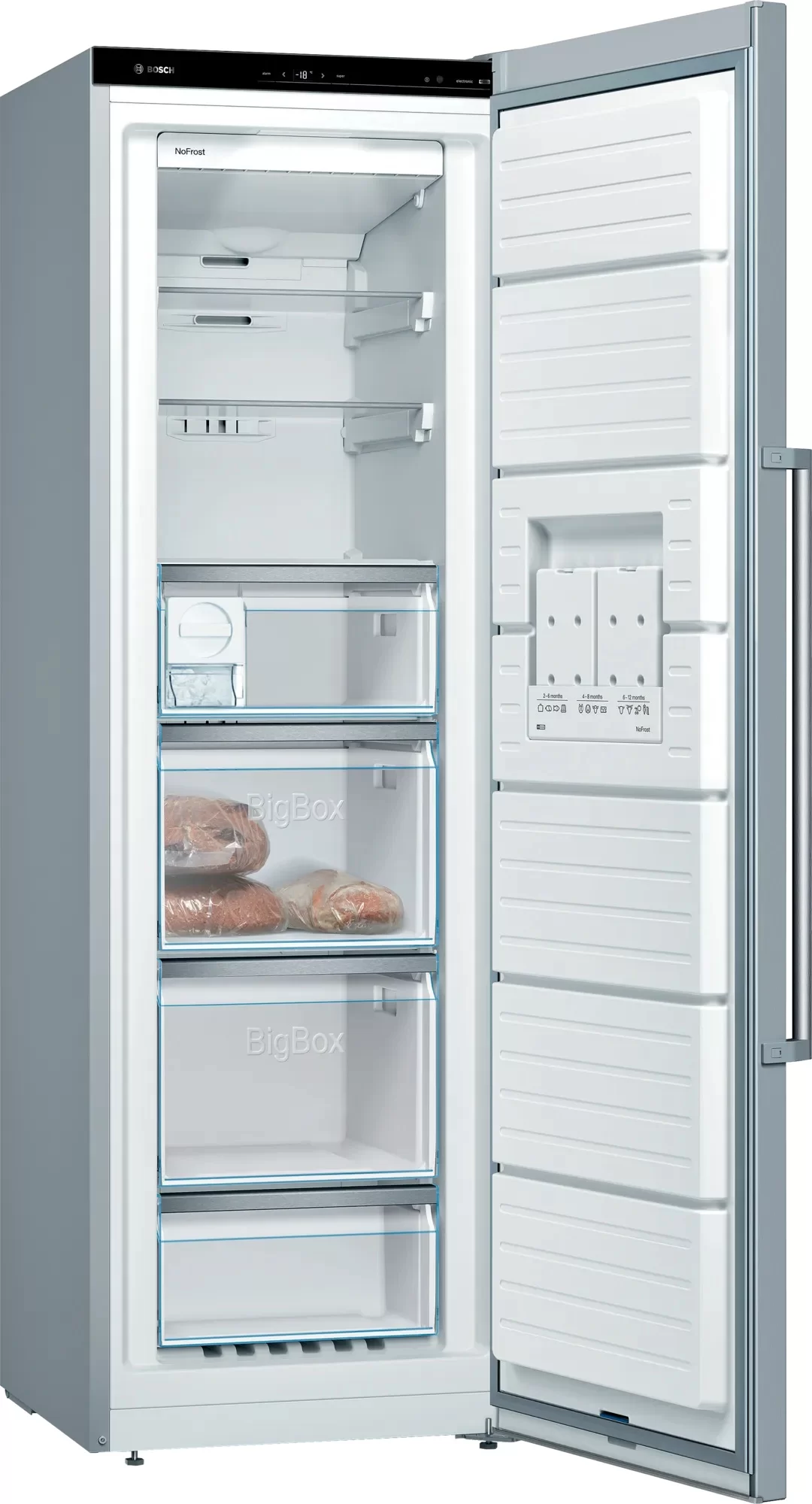 Морозильная камера Bosch GSN36AIEP (Serie6 / Объем - 242 л / Высота - 186 см / A++ / Нерж. сталь / NoFrost / однодверный)-0