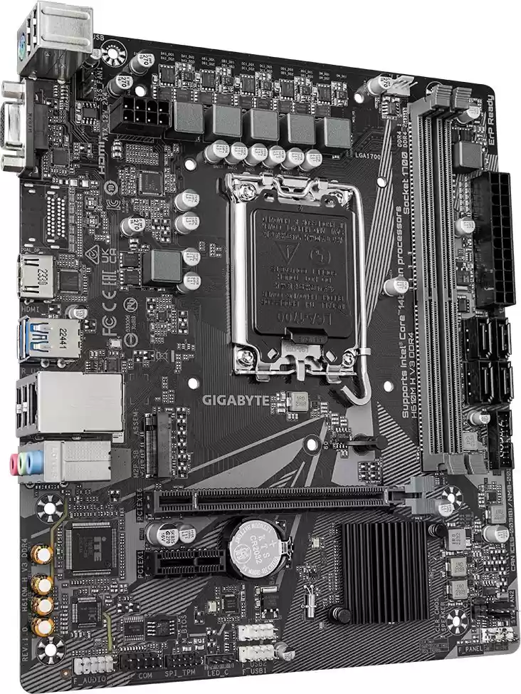 Материнская плата GIGABYTE H610M H V3 DDR4 /LGA 1700, Intel H610, 2xDDR4, 1xM2, 4xSATA, HDMI+VGA, Micro-ATX/-0