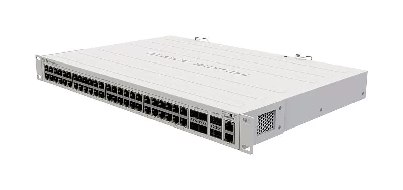Коммутатор Mikrotik CRS354-48P-4S+2Q+RM, 48x 1000BASE-T, 4x SFP+, 2x QSFP+, управляемый L3, PoE 48 портов 860W-0