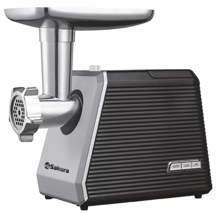 Мясорубка Sakura SA-6424BK (2000 Вт/ реверс/ 2 насадки/ черный)-0