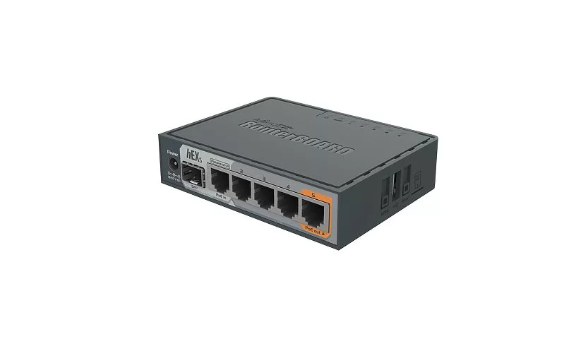 Маршрутизатор Mikrotik hEX S (RB760iGS) Проводной гигабитный 5-портовый роутер с поддержкой SFP,PoE, 3G/4G модемов и USB-портом и microSD-слотом-0