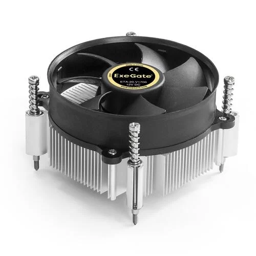 DSP Кулер ExeGate ETA-20.PWM.V1700, TDP 90W, Fan 95mm, 2400RPM, Hydro bearing, 3pin, 22db, 340г, с термопастой, на винтах, Color Box -0