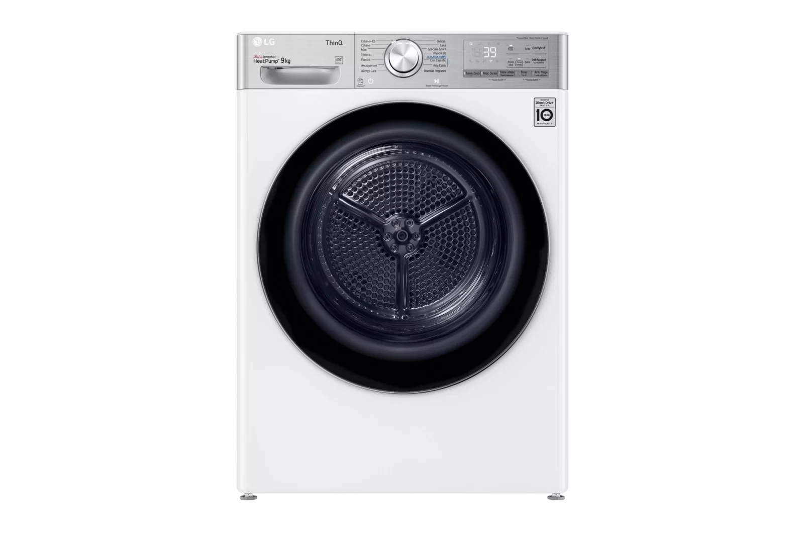 Сушильная машина с тепловым насосом LG RH90V9AV2QR (69см / 9кг / Конденсационная / A+++ / Allergy Care / Eco Hybrid / DUAL Inverter Heat Pump™ /Wi-Fi)-0