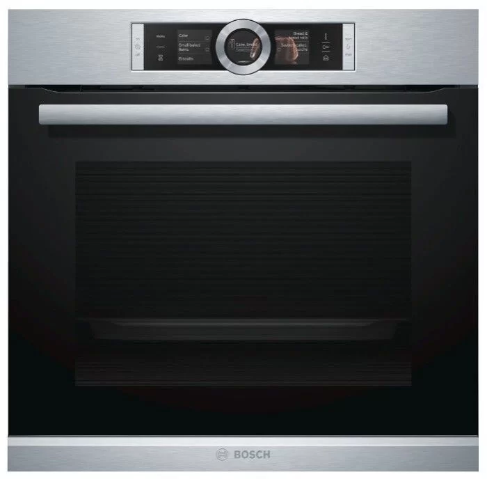 Духовой шкаф с добавлением пара Bosch HSG636ES1 (Serie8 / нерж / Термощуп / EcoClean / TFT-дисплей / SoftClose/ 4D-HotAir / Пар)-0