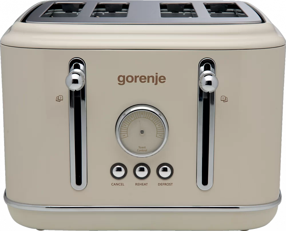 Тостер Gorenje T2300CLIN (1150 Вт/ тостов - 4/ подогрев, размораживание, поддон для крошек/ бежевый)-0