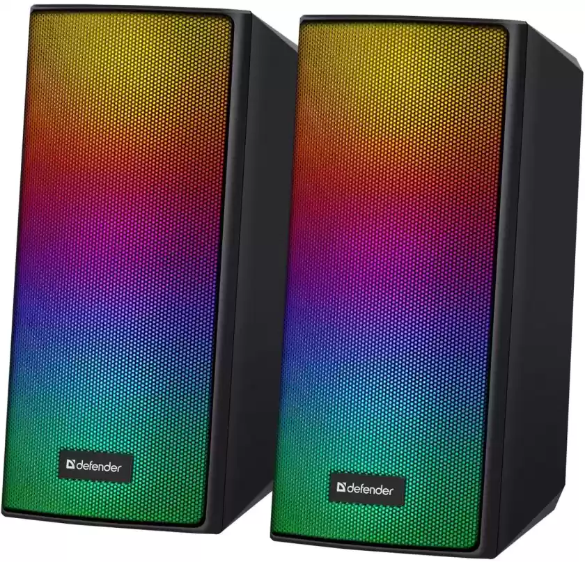 Колонки 2.0 Defender Spitfire / 6W / USB-питание / Bluetooth / RGB-подсветка / Чёрный / корпус - пластик-0