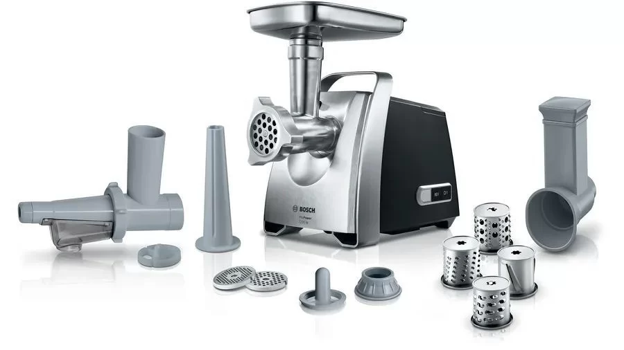 Мясорубка Bosch MFW68660 (2200 Вт/ 4,3 кг/мин/ корпус - металл, пластик/ реверс/ 7 насадок /черный)-0