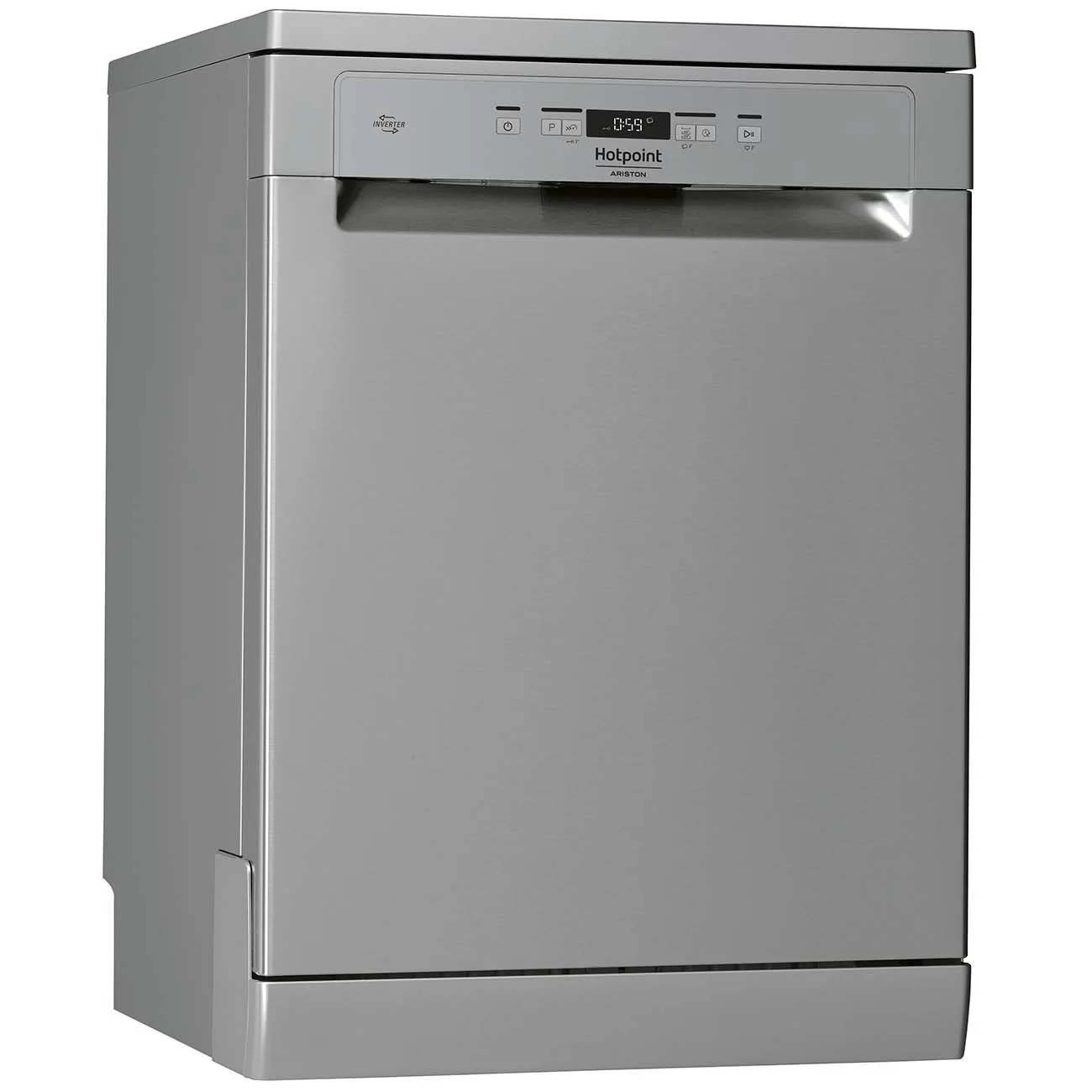 Машина посудомоечная отдельностоящая 60 см Hotpoint-Ariston HFC 3C26 FX (14 комплектов / 3 полки / Расход воды - 9,5 л / Серая)-0