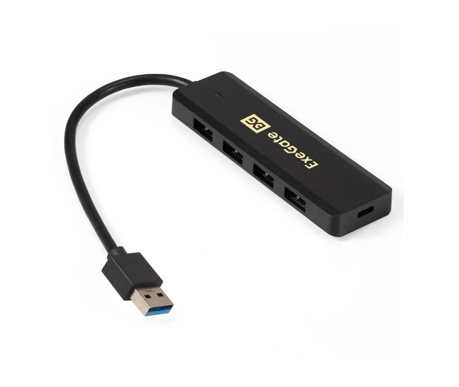Концентратор ExeGate DUB-4P/1  USB 3.0 hub, 4 в 1 черный-0