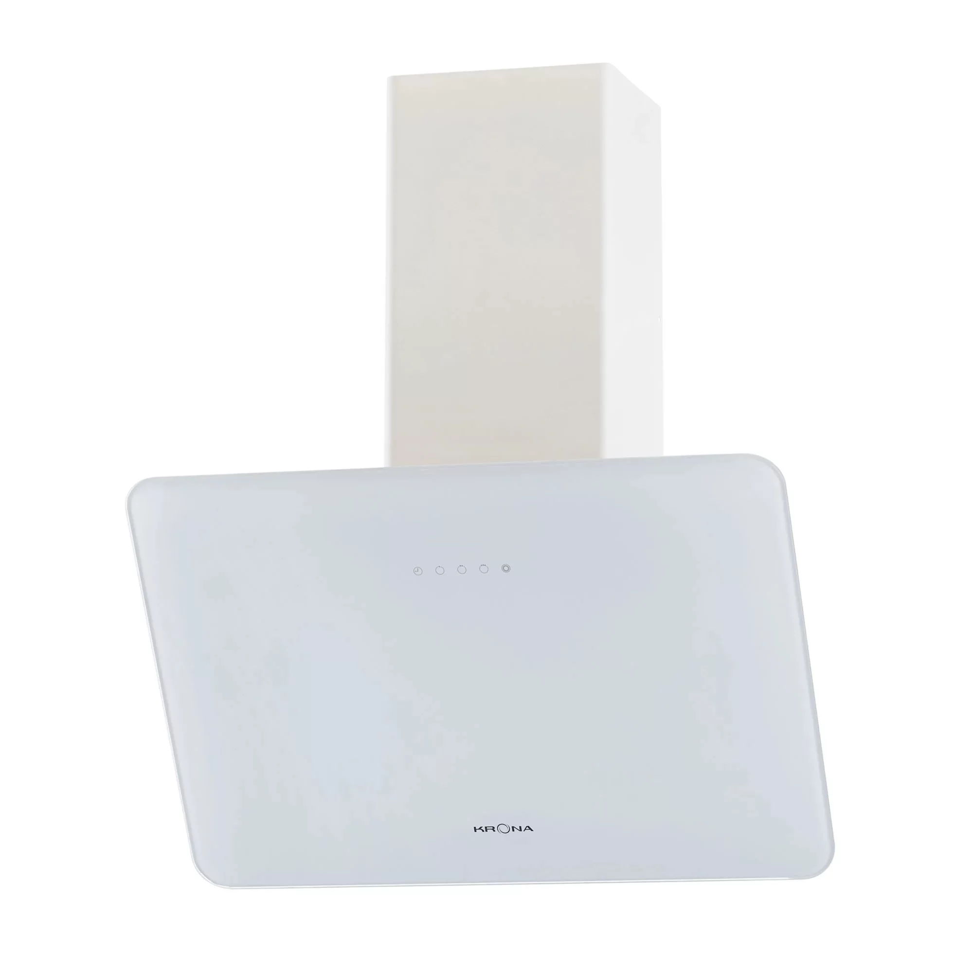 Вытяжка наклонная KRONA Liora 600 white S (780 м³/ч / 60 Вт / LED освещение 2x1 Вт / ширина - 59.6 см / Белое стекло)-0