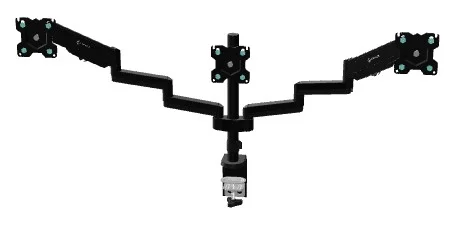 Крепление для трёх мониторов ONKRON G280 чёрный, для 13"-32", наклон 45°, поворот 180°, нагрузка до 8 кг на одно крепление-0