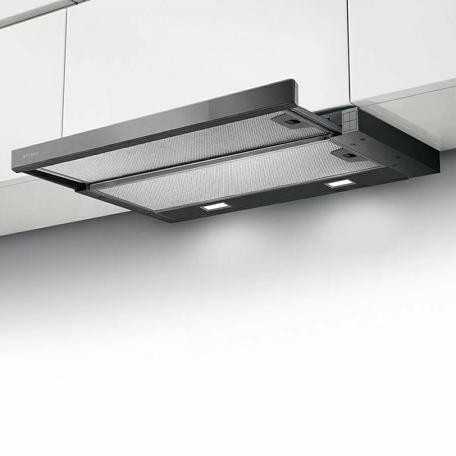Вытяжка телескопическая Faber Flexa NG Glass LUX BK A60 (420 м³/ч / 125 Вт / LED освещение 2x4 Вт / ширина - 59.8 см / чёрное стекло)-0