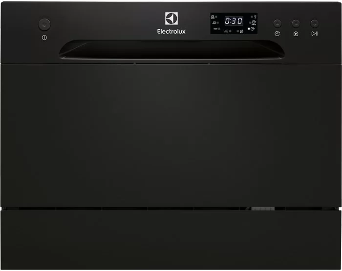 Машина посудомоечная отдельностоящая компактная Electrolux ESF2400OK (6 комплектов / Расход воды - 6,5 л / AquaStop / Чёрная)-0