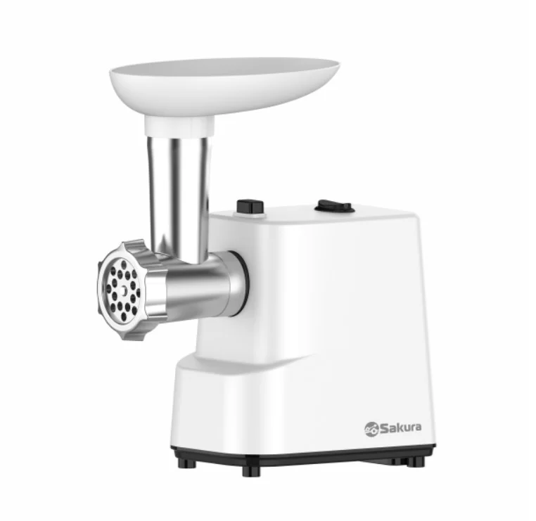 Мясорубка Sakura SA-6429W (1500 Вт / 0,9кг/мин / реверс / 2 насадки / белый)-0