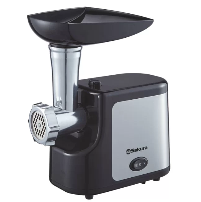Мясорубка Sakura SA-6424BK (2000 Вт/ реверс/ 2 насадки/ черный)-1