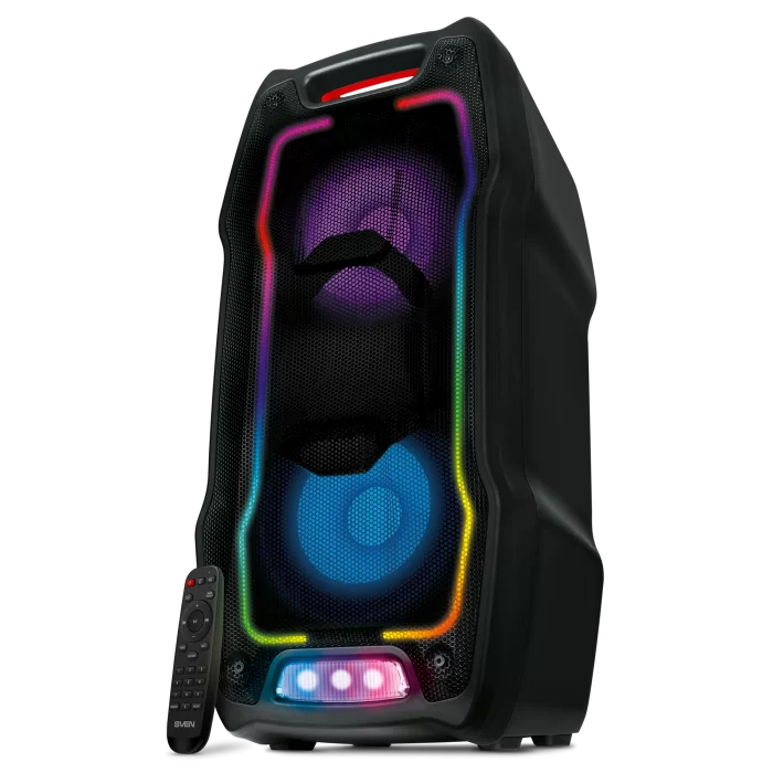 Беспроводная портативная колонка SVEN PS-730 / 100W / microSD / USB / FM / Bluetooth /  Батарея 4400mAh / RGB подсветка / караоке / Чёрный-0