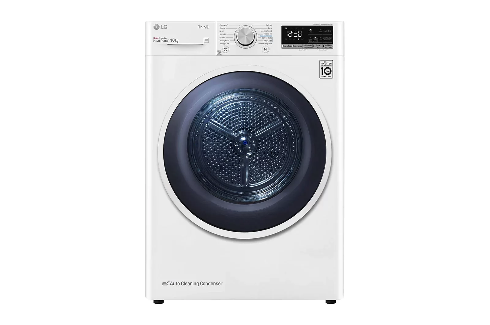 Сушильная машина с тепловым насосом LG RH10V9AV4W (V9 / 69см / 10кг / DUAL Inverter Heat Pump™ / Eco Hybrid / Wi-Fi / A+++)-0