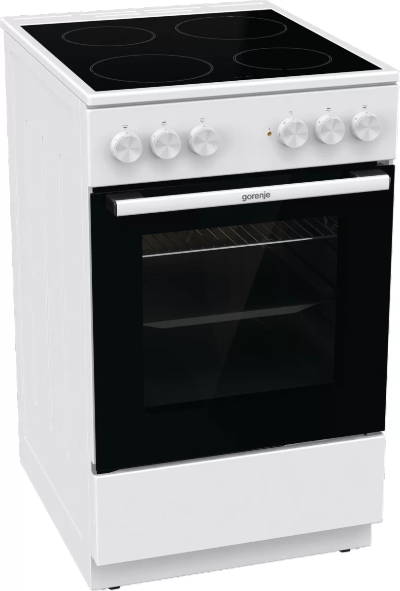 Плита электрическая Gorenje GEC5A10WG (Essential / Белая / духовка - 68 л / 4 конфорки (1700/1200/1200/1700Вт) / AquaClean / Мощность - 8,6 кВт)-0