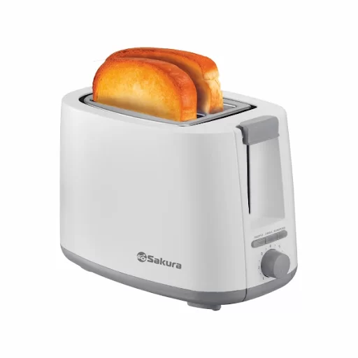 Тостер Sakura SA-7612W (750 Вт/ тостов - 2/ подогрев, размораживание, поддон для крошек/ белый)-0