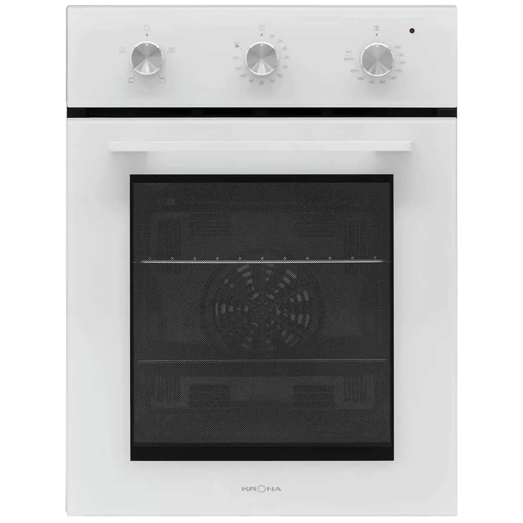 Духовой шкаф KRONA LINDE 45 WH (Узкий, 45 см / 45 л / до 260 °C / Белое стекло / Формованные направляющие / Гриль / А)-0