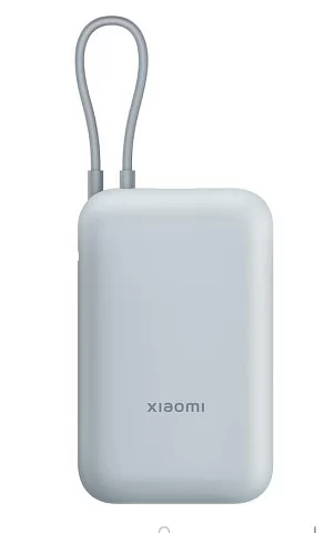 Портативная батарея Xiaomi Power Bank 10000mAh, встроенный кабель, голубая (BHR9073GL)-0