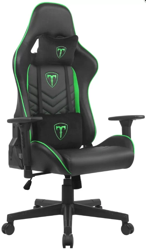 Игровое кресло Tline Royal, класс4 чёрный/зеленый-0