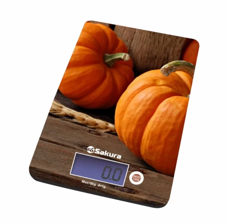 Весы кухонные Sakura SA-6075P (электронные/ платформа/ предел 8 кг/ точность 1 г/ тарокомпенсация)-0