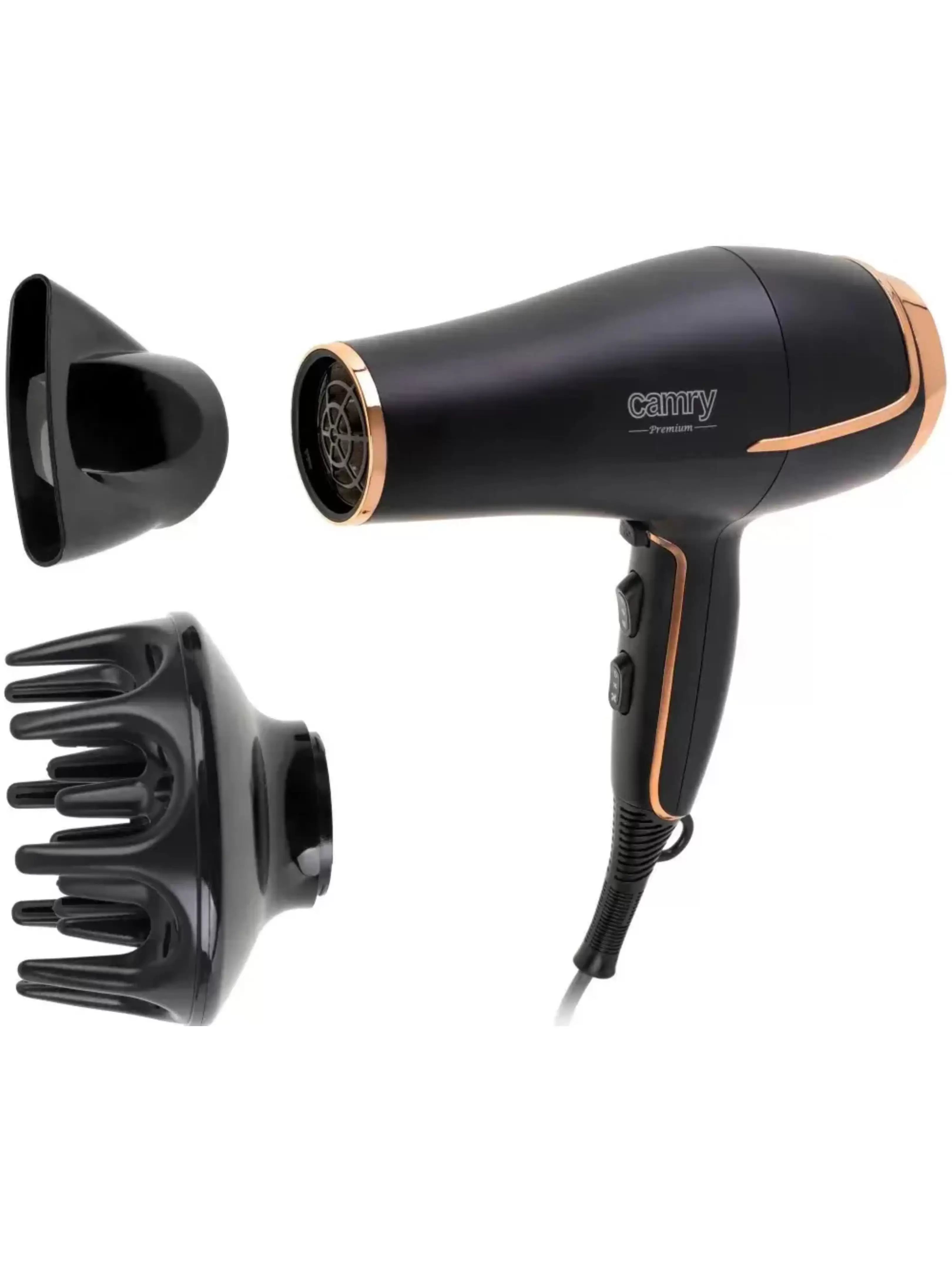 Фен Camry CR 2255 (полноразмерный / 2200 Вт / 3 режима / холодный воздух/ шнур - 1,7 м/ диффузор)-0