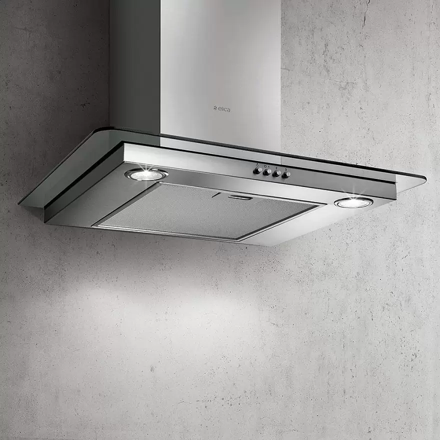 Вытяжка каминная Elica FLAT GLASS IX/A/60 (700 м³/ч / 140 Вт / LED освещение 2 x 2,5 Вт / ширина - 59.8 см / Нерж. сталь + стекло)-0