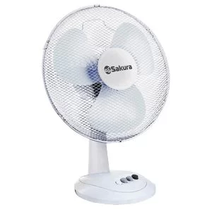 Вентилятор настольный Sakura SA-14G ( 30 Вт / скоростей 3 / диаметр 30см / белый)-0