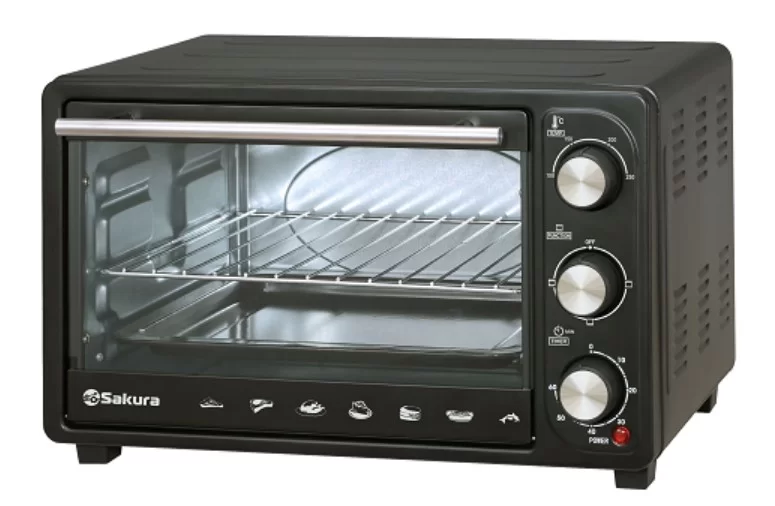 Мини-печь Sakura SA-7025B (30 л/ 1500 Вт/ чёрная)-0