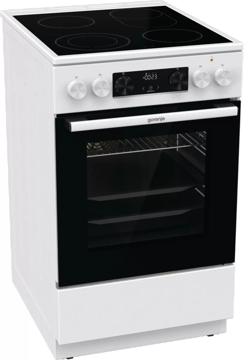 Плита электрическая Gorenje GECS5C70WA (Advanced / Белый / духовка - 70 л / 4 конфорки (1700/1200/1200/2000Вт) / AquaClean / Мощность - 9,4 кВт)-0
