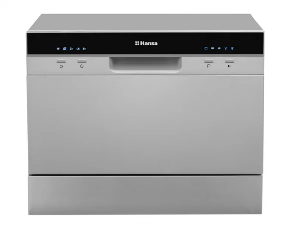 Машина посудомоечная отдельностоящая компактная Hansa ZWM556SH (6 комплектов / Расход воды - 6,5 л / AntiFlood / Серый)-0
