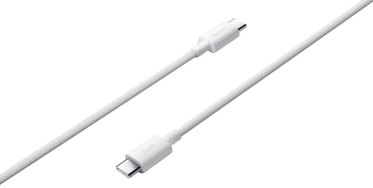 Кабель Xiaomi USB-C - USB-C, 3A, плетеный, 1 метр, белый (BHR0878GL)-0