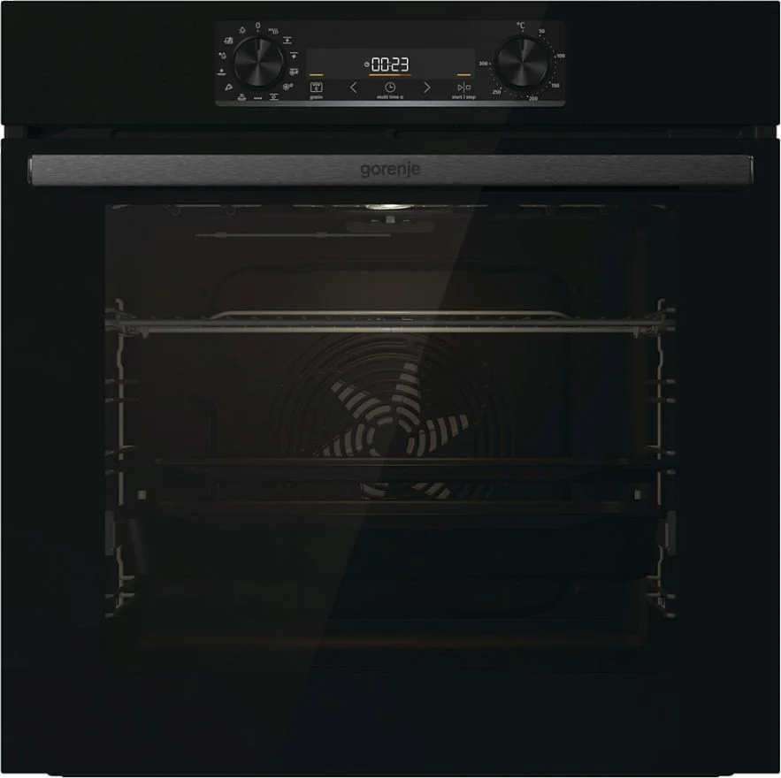Духовой шкаф Gorenje BOS6737E06FBG (Essential / 77 л / до 300 °C / Чёрный, стекло / AquaClean / телескоп. напр. (x1) / А / IconLED / GentleClose)-0