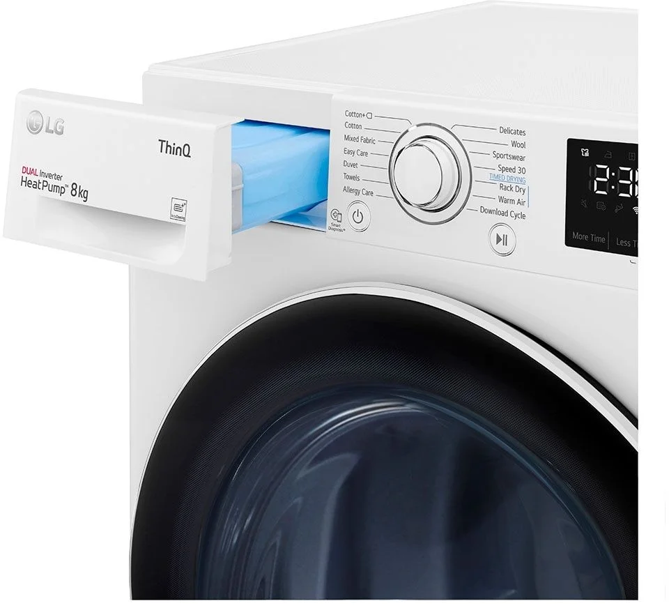 Сушильная машина с тепловым насосом LG RH80V3AV6N (69см / 8кг / Конденсационная / Allergy Care / Eco Hybrid™ / DUAL Inverter Heat Pump™/ThinQ™/Wi-Fi)-5